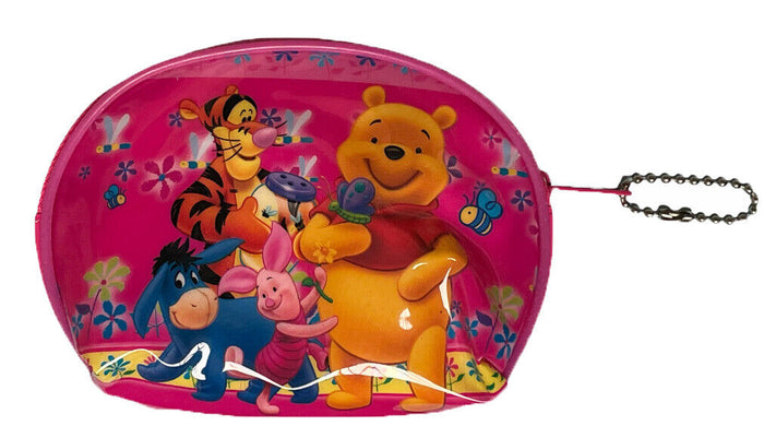 Set of 2, Winnie The Pooh Kids Money Coin Purse with zipper (design May Very)