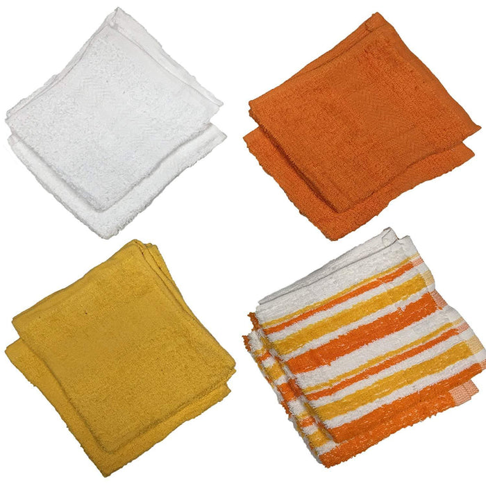 8 Pk 100% Ring Spun Cotton Washcloth Extra Soft, Highly Absorbent Size:12" x 12"