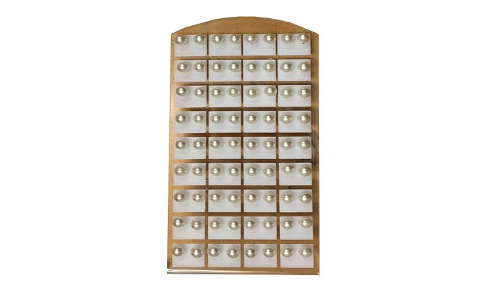 36 Pairs Round Stud Earrings w/ Display Stand