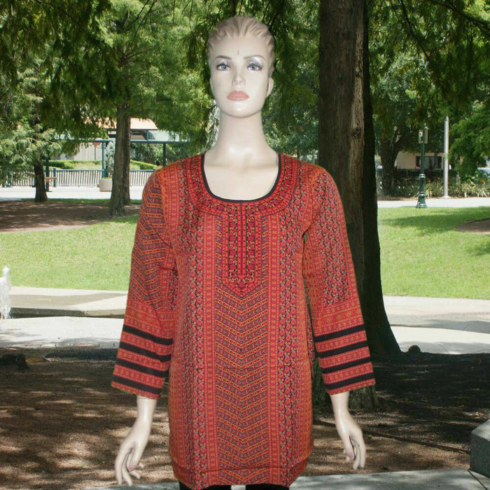 Printed Design women Crepe Kurti Long Sleeves Kurta Tunic Tops. AS03