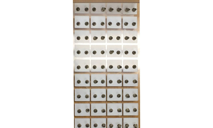 36 Pairs Round Stud Earrings w/ Display Stand