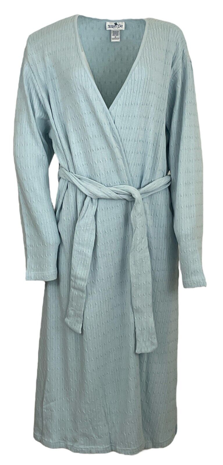 Women's Blue Long Sleeves Open Front Duster Robe Cardigan with two side Pocket