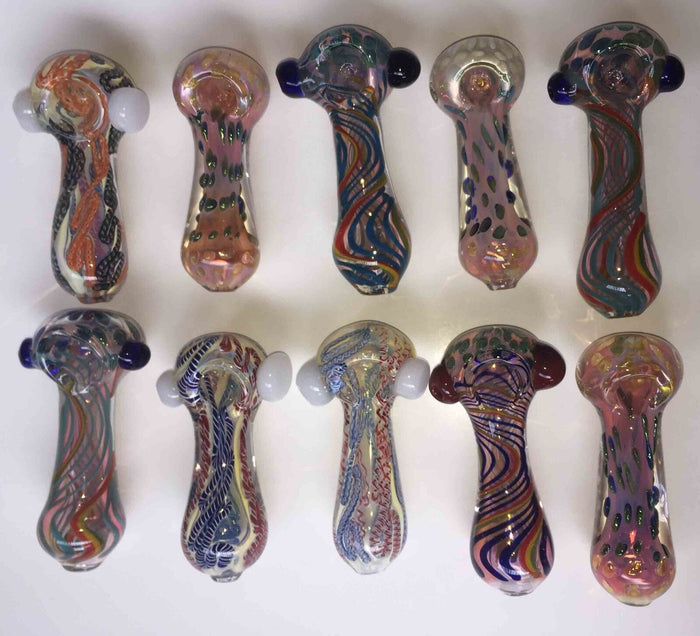 Multi-Color 4.5" to 5” Handmade Glass Smoking Pipe from USA