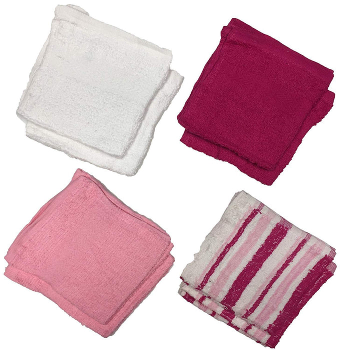 8 Pk 100% Ring Spun Cotton Washcloth Extra Soft, Highly Absorbent Size:12" x 12"