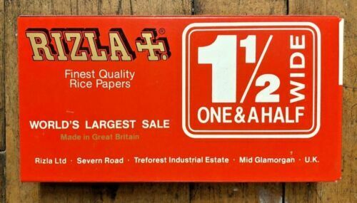 VINTAGE 1980, 5 Booklet RIZLA 1 1/2 WIDE Rolling Paper.