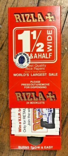 VINTAGE 1980, 5 Booklet RIZLA 1 1/2 WIDE Rolling Paper.