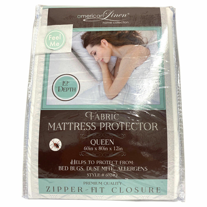 12" Heavy Fabric Waterproof Mattress Cover with Zipper Protector Bed Bugs Dust Allergens.