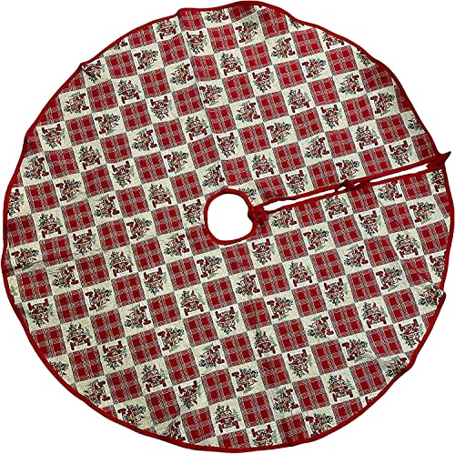 54 Inch Christmas Tree Skirt, Antique Red Truck with Christmas Tree Design for Christmas Party Home Décor, Merry Christmas Tree Skirts for Christmas Tree Holiday Decorations.