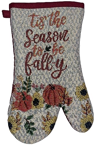 Set of 10, Tis The Season to be Fall-y Autumn Fall Thanksgiving Harvest Fall Kitchen Towel Set, Include 4 Placemats, 4 Kitchen Towels, Pot Holder & Oven mitt.