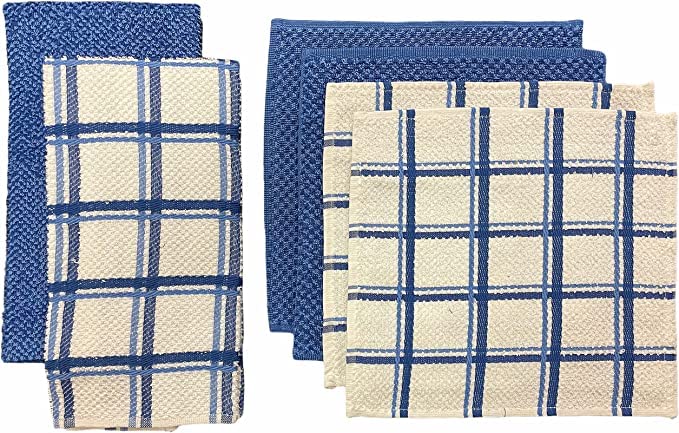 Set of 6, 100% Ring-Spun Cotton - Window Panel Terry 2 - Kitchen Towel Size 16 x