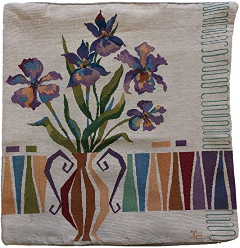 Set of 2, Geometric Vase with Flower Design Tapestry Throw Pillow Cushion Covers WSize: 18" x 18" / 45 x 45 cm, Insert Not Included.