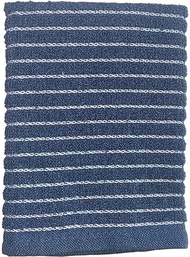 Set of 4, 100% Cotton Terry Stripes Kitchen Towels Size: 15 x 25 Inch or Set of 6, Dish Towels Size: 12 x 12 Inch, 425 GSM, Soft and Highly Absorbent, Machine Washable.