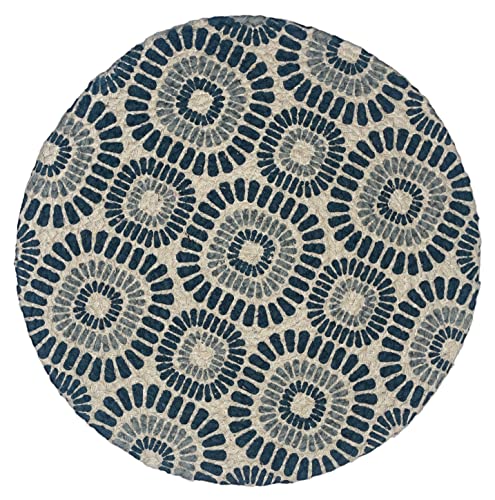 4 Pcs, 100% Cotton Round Braided Nautical  Design Placemats 14-inch Heat Resistant Thick Hot Pads for Dining Tables, Non-Slip, Absorbent.