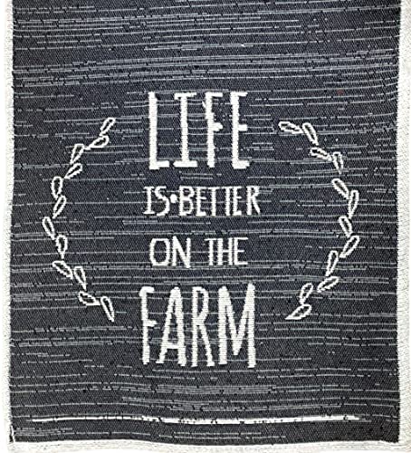 Life is Better ON The Farm Decorative Tapestry Runner Kitchen Dinning Table Easy to Clean, Machine Washable Size: 13” x 48”.