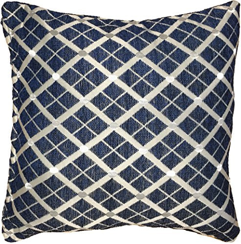 Set of 2, Diamond Chenille Reversible Throw Pillow Cushion Covers Size: 18" x 18" / 45 x 45 cm, Insert Not Included.