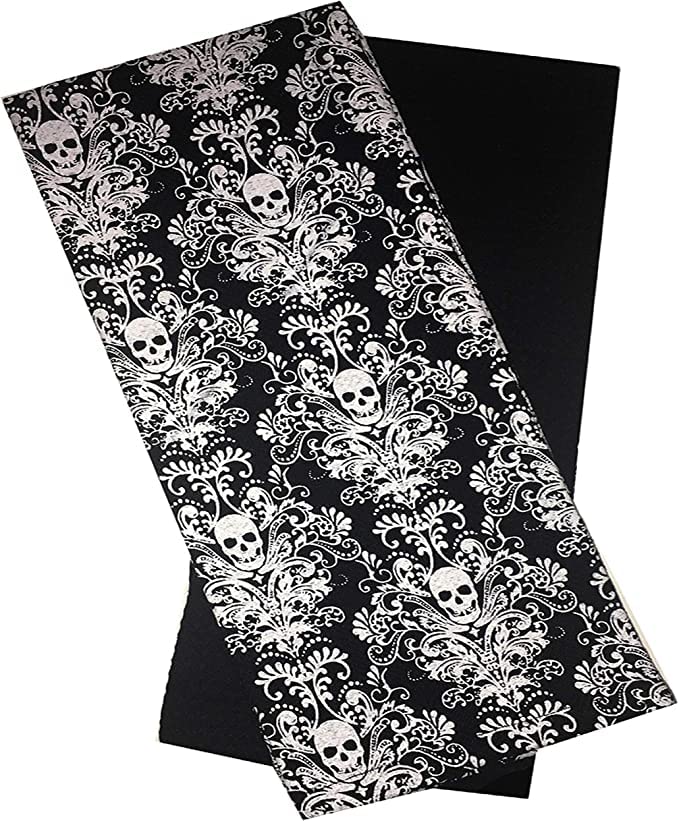 2 Pack, Skull with Floral Design - Halloween Design 100% Cotton Flour Sack / Tea Towel Kitchen Towels Size: 16 x 28 Inch.