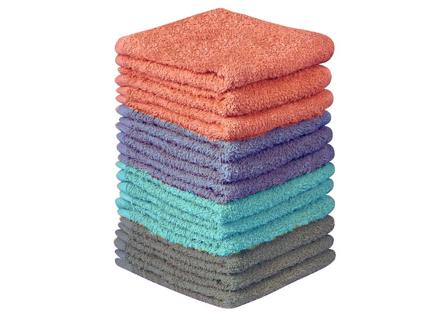 15 Pack, 100% Cotton Wash Cloth, Wash Rags Pack, Extra Soft, Highly Absorbent, Machine Washable Size 11 X 11 inch, Assorted Colors - Color May Very.