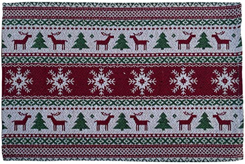 Set of 4, Christmas Tapestry Christmas with Raindeer, Christmas Tree, Snowflakes, for Holiday Season, Home Decoration Kitchen Dining Table, Perfect for Party or Gifts. Easy to Clean Size: 13" x 19".