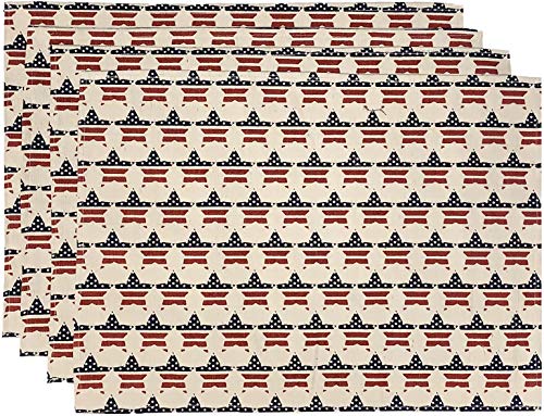 American Flag with Star for 4th of July Parties Tapestry Placemats Independence