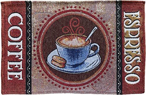 Set of 4, Espresso Coffee Design Tapestry Placemats for Dining Table, Table mat