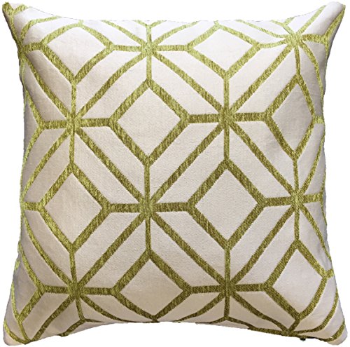 Set of 2, Reversible Chenille Velvet Square Throw Pillow Cushion Covers Size: 18" x 18" / 45 x 45 cm, Insert Not Included. (Forest Green)