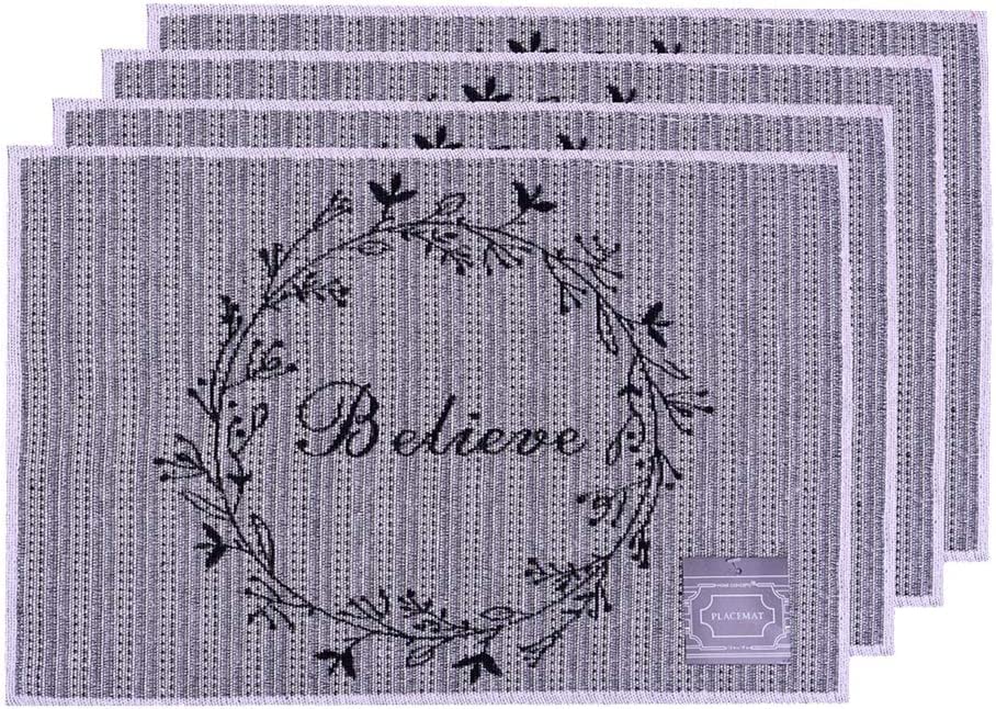 Set of 4, Believe Design Printed Tapestry placemats for Dining Table, Table mat