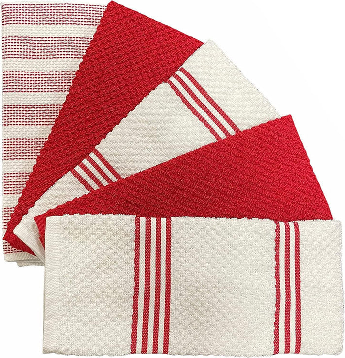 Premium Kitchen Towels, 5 Pack Cotton Terry Kitchen Towel with Hanging Loop, 450 GSM Quick Drying Soft and Highly Absorbent, Heavy Duty, Great for Kitchen or Household Size: 16” x 26”.