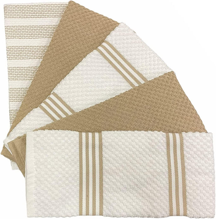 Premium Kitchen Towels, 5 Pack Cotton Terry Kitchen Towel with Hanging Loop, 450 GSM Quick Drying Soft and Highly Absorbent, Heavy Duty, Great for Kitchen or Household Size: 16” x 26”.