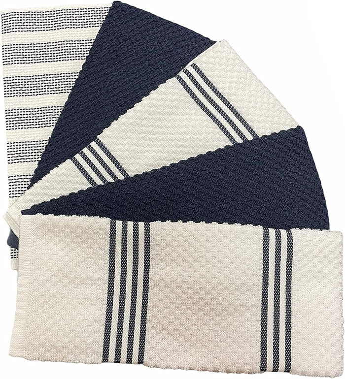 Premium Kitchen Towels, 5 Pack Cotton Terry Kitchen Towel with Hanging Loop, 450 GSM Quick Drying Soft and Highly Absorbent, Heavy Duty, Great for Kitchen or Household Size: 16” x 26”.