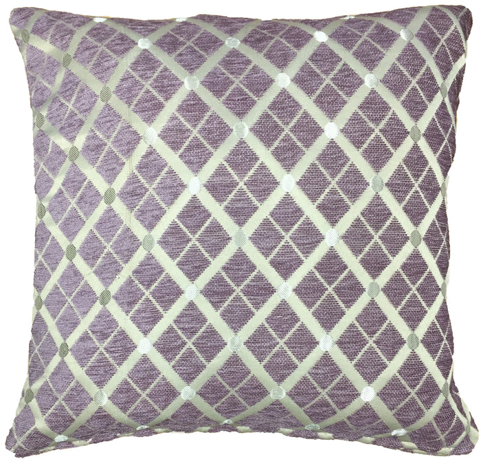 Set of 2, Diamond Chenille Reversible Throw Pillow Cushion Covers Size: 18" x 18" / 45 x 45 cm, Insert Not Included.