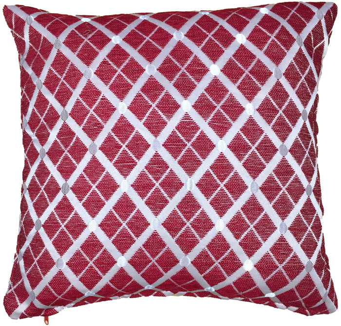 Set of 2, Diamond Chenille Reversible Throw Pillow Cushion Covers Size: 18" x 18" / 45 x 45 cm, Insert Not Included.