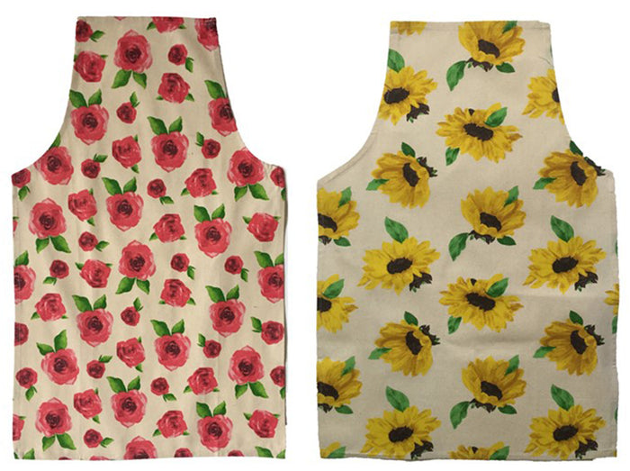 Set of 2, 100% Cotton Kitchen Apron, Machine Washable Size: 19” x 30”.