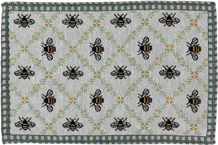 Set of 4, Bumbee Design Tapestry placemats for Kitchen Dining Table Mats, Easy to Clean, Machine Washable. Size: 13" x 19".