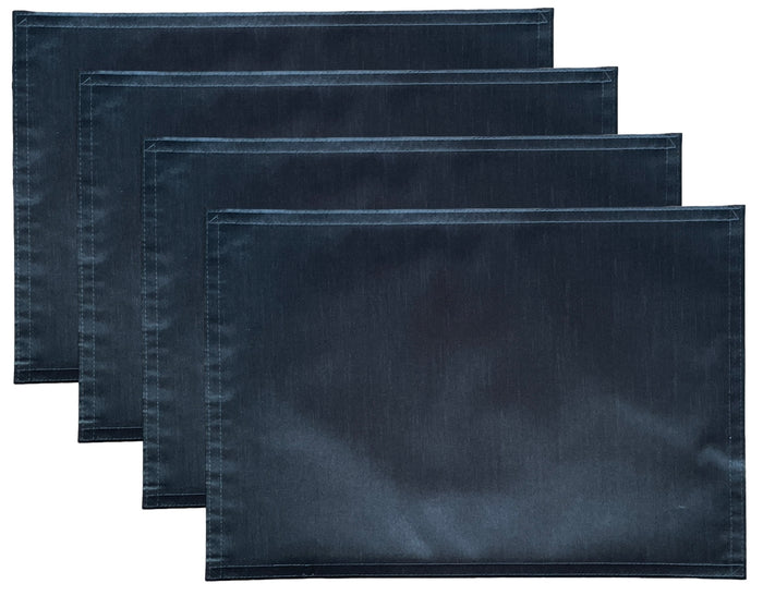 Set of 4, Solid 100% Faux Silk Reversible Placemats for Kitchen Dining Table Mats, Easy to Clean, Machine Washable. Size: 13" x 19".