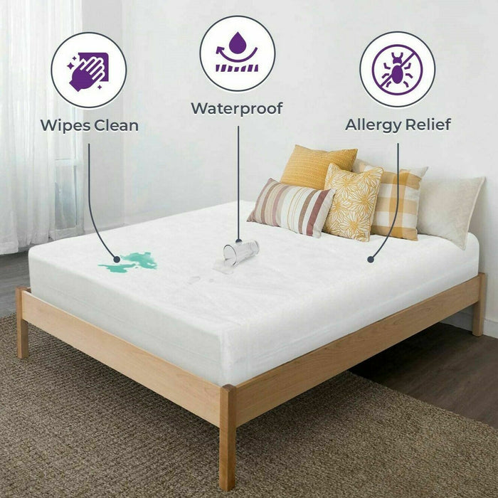 12" Heavy Gauge Vinyl Mattress Cover with Zipper, Water proof, Bed Bug Protector