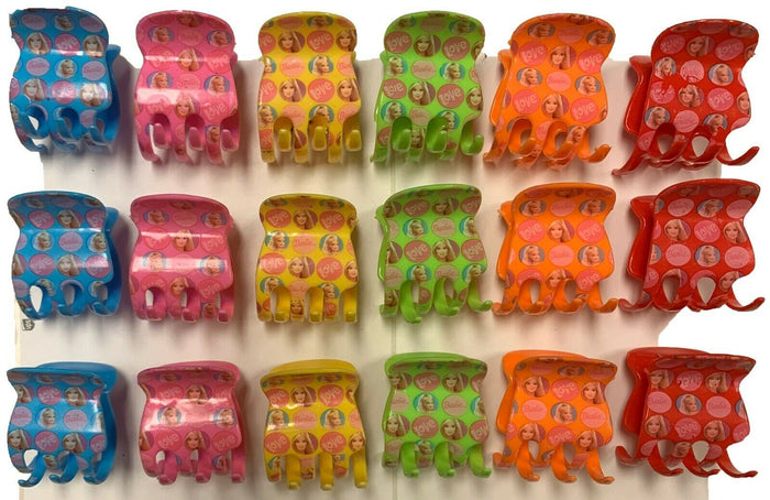 12 Pcs, Barbie Doll Plastic Hair Claw Clamp Barrettes Elegant Top Clip Hair Clips