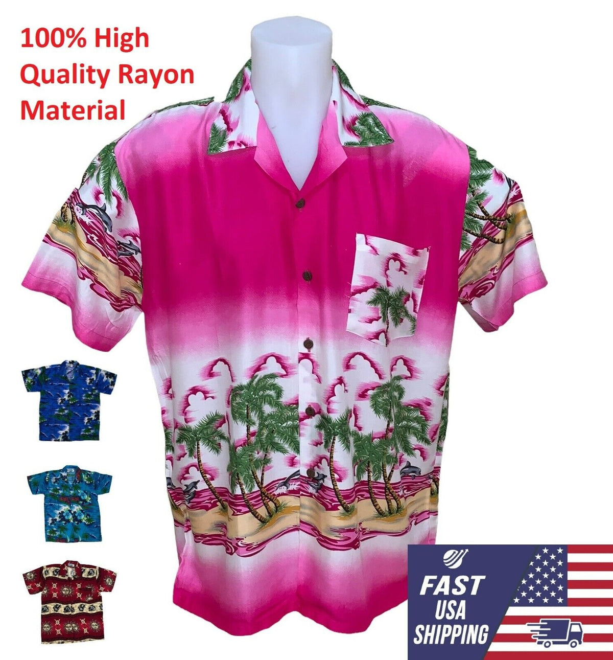 Hawaiian Men’s Printed Beach Shirt with matching pocket, Spread Collar and Button closure. Light weight, Breathable and very comfortable.