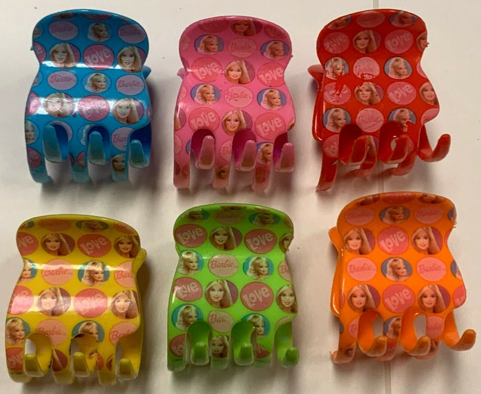 12 Pcs, Barbie Doll Plastic Hair Claw Clamp Barrettes Elegant Top Clip Hair Clips